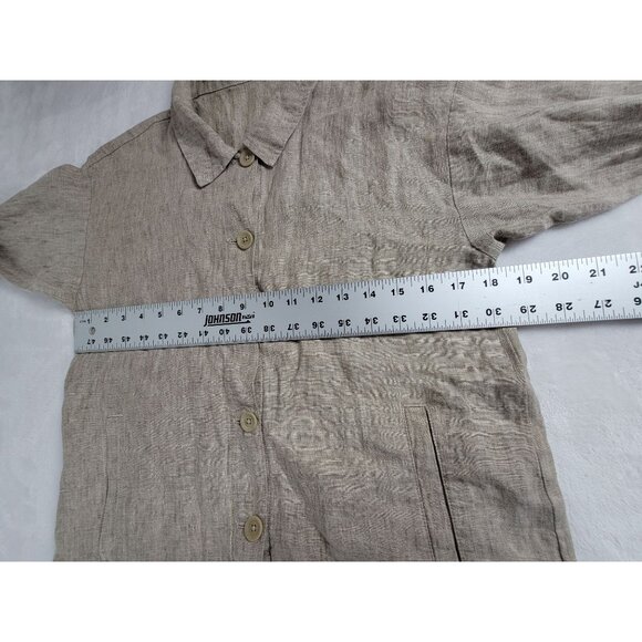 Eileen Fisher Womens Organic Linen Button-Up Shirt Jacket Lightweight Casual - Picture 6 of 8